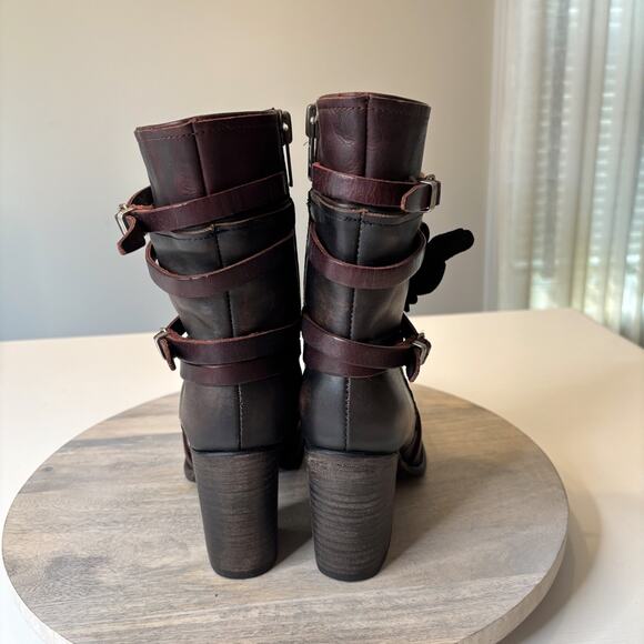 NEW NIB Freebird Baker Boots Women’s 8 Brown Distressed Leather Ankle Booties - Picture 9 of 14